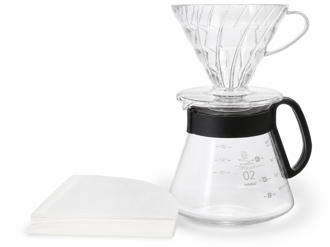V60 Kanne 600 ml &amp; Dripper, incl. Filter